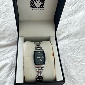 Anne Klein Women's Black Dial Silver Bracelet Watch